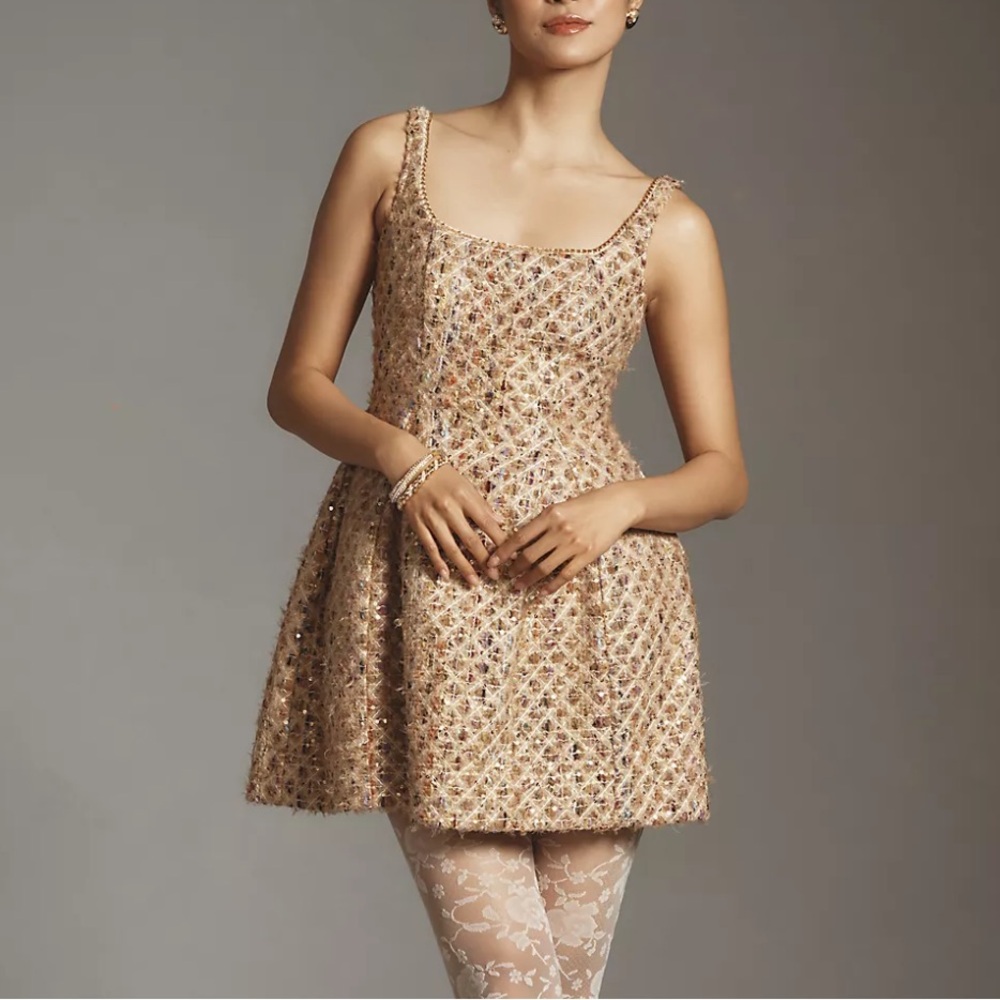 Maeve | Tweed Fit & Flare Mini Dress - Anthropologie